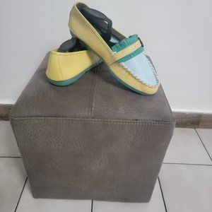 TURTLES BRAND SHOES, SIZE 6, AND YELLOW, BY GIORGIO BRUTINI